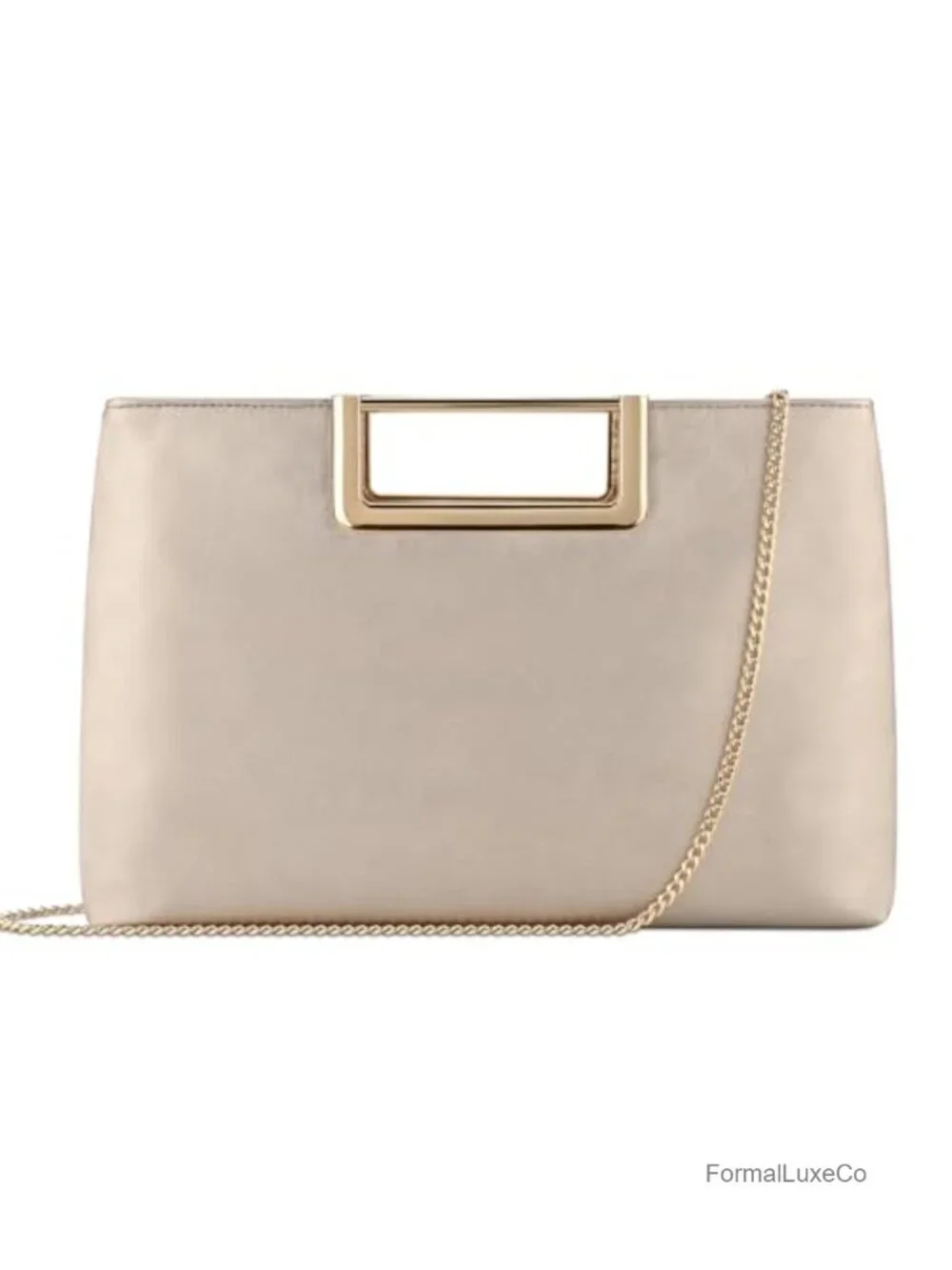 Dressy Faux Leather Evening Clutch Crossbody Bag with Zipper